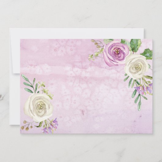 Lavendel Paarse n Witte Bloemen | Meisje Baby show Kaart (Achterkant)