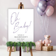 Lavendel Paarse Oh Baby Baby shower Welkom