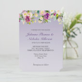 Lavendel Paarse Ombre Bourgondië Blush Bloemen Kaart (Staand voorkant)