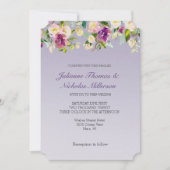 Lavendel Paarse Ombre Bourgondië Blush Bloemen Kaart (Voorkant)