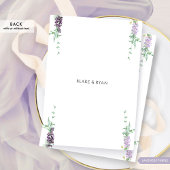 Lavendel, Paarse, Pastel Bloemen Monogram Huwelijk Kaart
