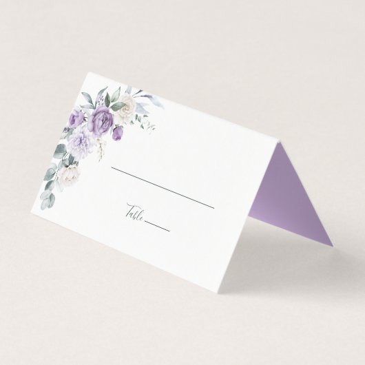 Lavendel Paarse pioen witte rozen Kaart (Achterkant)