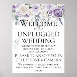 Lavendel Paarse pioenen witte rozen bruiloft Poster