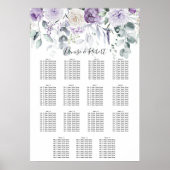 Lavendel Paarse pioenen witte rozen zitkaart Poster (Voorkant)