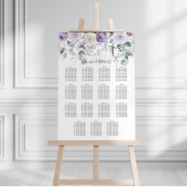 Lavendel Paarse pioenen witte rozen zitkaart Poster