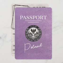 Lavendel Paarse Polen Paspoort Bewaar de datum Save The Date