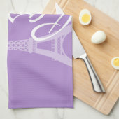 Lavendel Paarse Polka Dots; Parijs Theedoek (Quarter Fold)