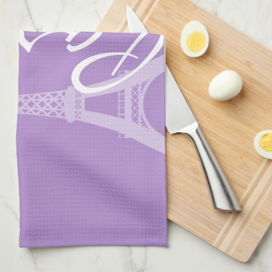 Lavendel Paarse Polka Dots; Parijs Theedoek (Quarter Fold)