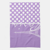 Lavendel Paarse Polka Dots; Parijs Theedoek (Verticaal)