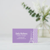 Lavendel Paarse Polka Dots; Parijs Visitekaartje (Staand voorkant)