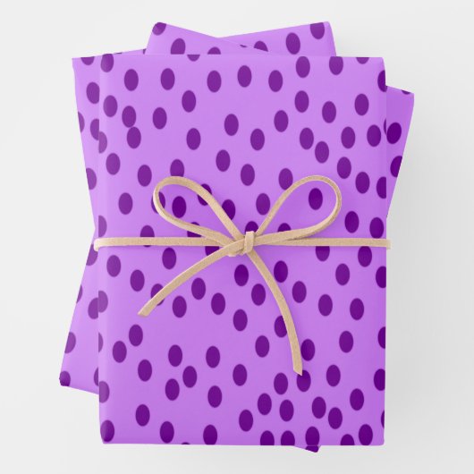 Lavendel Paarse polka stippen Inpakpapier Vel (In situ)