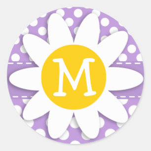 Lavendel Paarse polka stippen Ronde Sticker