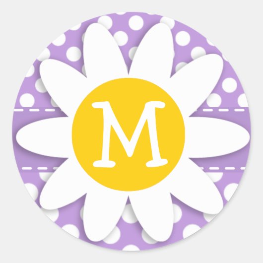 Lavendel Paarse polka stippen Ronde Sticker (Voorkant)