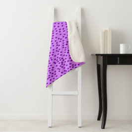 Lavendel Paarse polka stippen Sherpa Deken