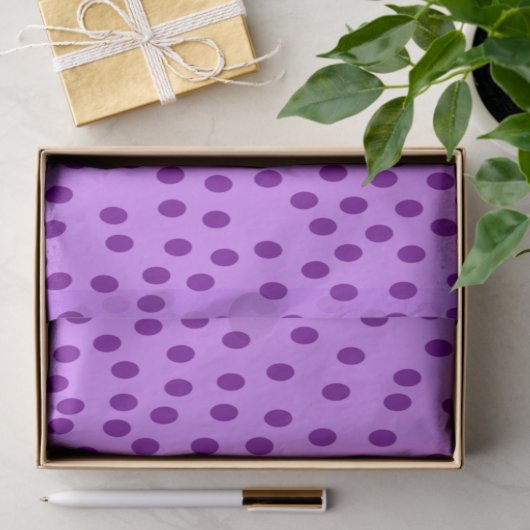 Lavendel Paarse polka stippen Tissuepapier (Geschenk)