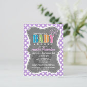 Lavendel Paarse polka stippen Uitnodiging Briefkaart (Staand voorkant)