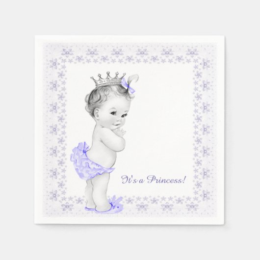 Lavendel Paarse Princess Baby shower Servet (Voorkant)