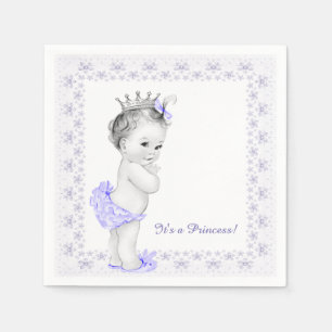 Lavendel Paarse Prinses Baby Shower Servet