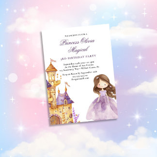 Lavendel Paarse prinses magische verjaardag Kaart