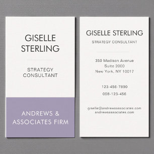 Lavendel Paarse Professional Corporate Modern Visitekaartje