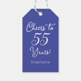 Lavendel Paarse Proost op 55 jaar 55ste verjaardag Cadeaulabel