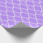 Lavendel Paarse Quatrefoil geometrisch patroon Cadeaupapier (Hoek)