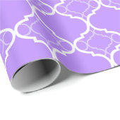 Lavendel Paarse Quatrefoil geometrisch patroon Cadeaupapier (Rol Hoek)