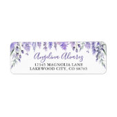 Lavendel Paarse Quinceañera Etiket (Voorkant)
