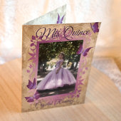 Lavendel Paarse  Quinceanera Uitnodiging