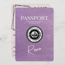 Lavendel Paarse Reno Paspoort Bewaar de datum Save The Date