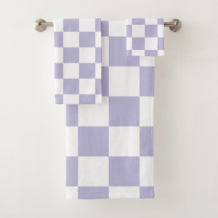 Lavendel Paarse Retro Schachervak Bad Handdoek