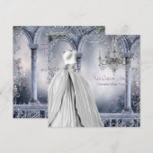 Lavendel Paarse Roos kroonluchter Quinceanera Kaart (Voorkant / Achterkant)