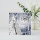 Lavendel Paarse Roos kroonluchter Quinceanera Kaart (Staand voorkant)