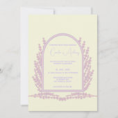 Lavendel Paarse Roze Beige Bloemen Boho Bruiloft Kaart (Voorkant)