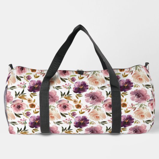 Lavendel Paarse roze bloemige Rozen groot Plunjezak (Achterkant)