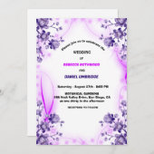Lavendel Paarse & roze Floral Elegante bruiloft In Feestdagenkaart (Voorkant / Achterkant)
