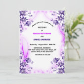 Lavendel Paarse & roze Floral Elegante bruiloft In Feestdagenkaart (Staand voorkant)