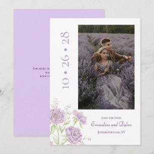 Lavendel Paarse Roze Trouw Save the Date Kaart