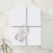 Lavendel Paarse Rozen Bruiloft Cadeaulabel (Met Touw)