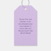 Lavendel Paarse Rozen Bruiloft Cadeaulabel (Achterkant)