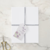 Lavendel Paarse Rozen Bruiloft Cadeaulabel (Met Touw)
