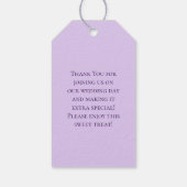 Lavendel Paarse Rozen Bruiloft Cadeaulabel (Achterkant)