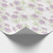 Lavendel Paarse Rozen Bruiloft Cadeaupapier (Hoek)