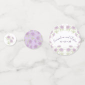 Lavendel Paarse Rozen Bruiloft Confetti (Achterkanten)