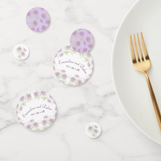 Lavendel Paarse Rozen Bruiloft Confetti (Groep)