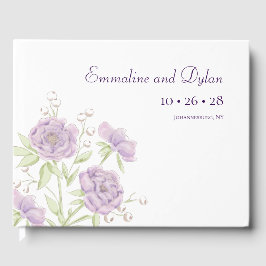 Lavendel Paarse Rozen Bruiloft Gastenboek