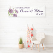 Lavendel Paarse Rozen Bruiloft Spandoek (Insitu)