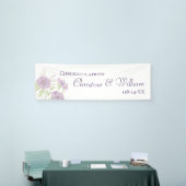 Lavendel Paarse Rozen Bruiloft Spandoek (Beurs)