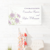 Lavendel Paarse Rozen Bruiloft Spandoek (Insitu)