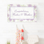 Lavendel Paarse Rozen Bruiloft Spandoek (Insitu)